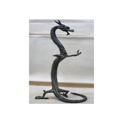 Art Bronze home decoration Folk Culture Brass exquisite bronze Chinese dragon statue Figures 17" Height