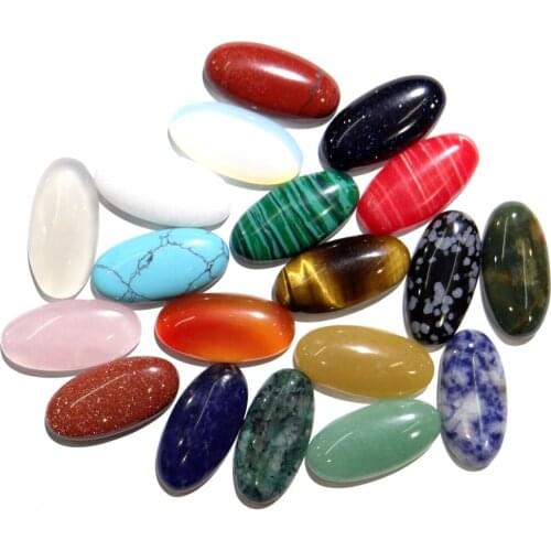 30*15mm Natural stone Turquoises Quartz crystal Opal Beads Cabochons Pendant for diy Jewelry making necklace Accessories20pcs