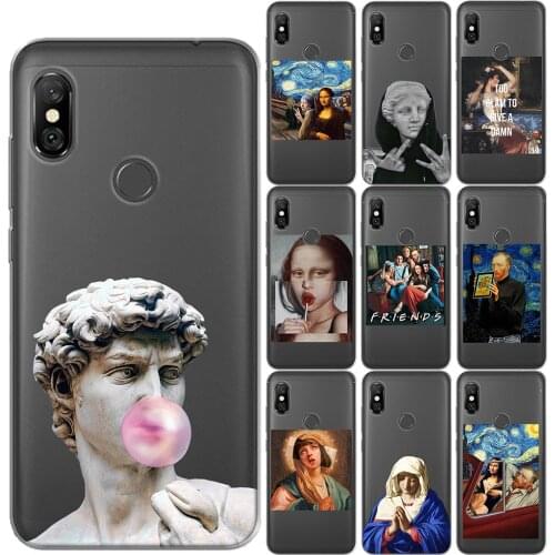 For Xiaomi Mi A1 A2 8 Lite 9 Pocophone F1 5X 6X Cover Mona Lisa Moskado Soft TPU Case For Redmi 7 5 5A 6 Note 4 4X 5 6 7 Pro