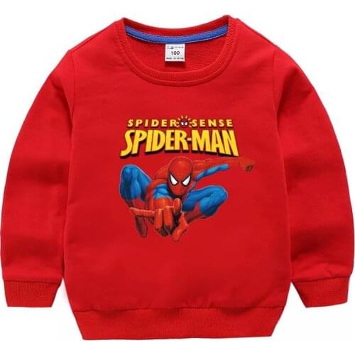 Autumn New Children Hoodies Tops Cartoon Spiderman Print Kids Hoodie Sweatshirt Baby Boys Girls Clothes Toddler Kids Streetwear