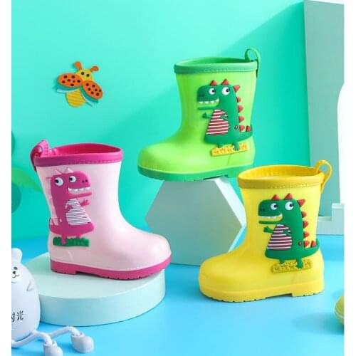 Children rain boots shos boys/girls tube boots kids baby non-slip cartoon water shoes students rain boots fashion waterproof