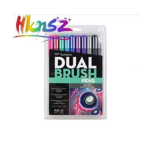 Tomb double brush art mark calligraphy drawing pen set bright can mix brush fine tip watercolor