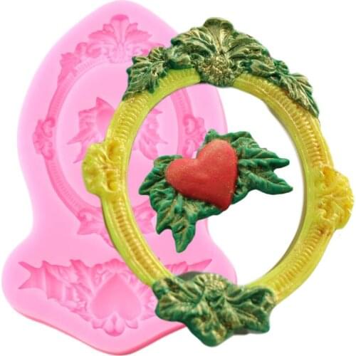 Photo Frame Silicone Mold Heart Fondant Cake Decorating Tools Cupcake Topper Chocolate Gumpaste Molds Clay Candy Resin Mould