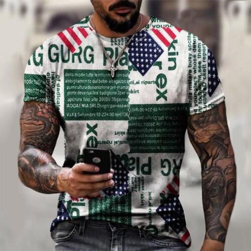 Summer New 3D Printed Streetwear T-Shirt For Men Oversized Casual Breathable Quick-Drying Tops Hot Sale Newspaper Tees For Male
