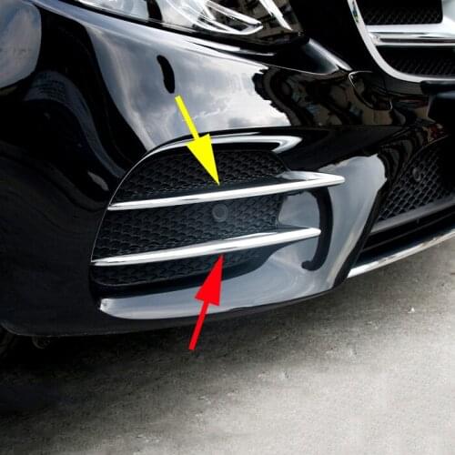 Chrome Accessories Front Fog Light Head Foglight Cover Stripes Trim Moulding Fit For Mercedes Benz GLC X253 2016 2017 2018 Parts