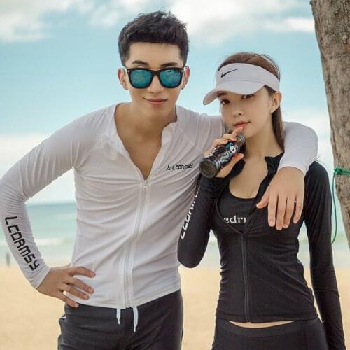 Couples diving suit womens long sleeve sunscreen suit mens diving suit mens jellyfish suit surf quick dry swimsuit