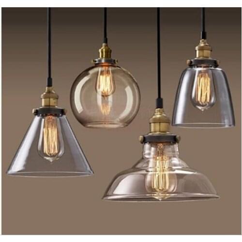 Hot selling Europe America Vintage Glass Lampshade Pendant Lights Lamp Indoor Lighting Fixtures Wholesale Free Shipping