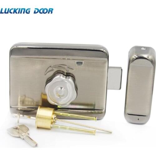 LUCKING DOOR DC12V Silent Safe Intelligent Electric Lock single head lock Intelligent Silent Electronic Lock Rim lock