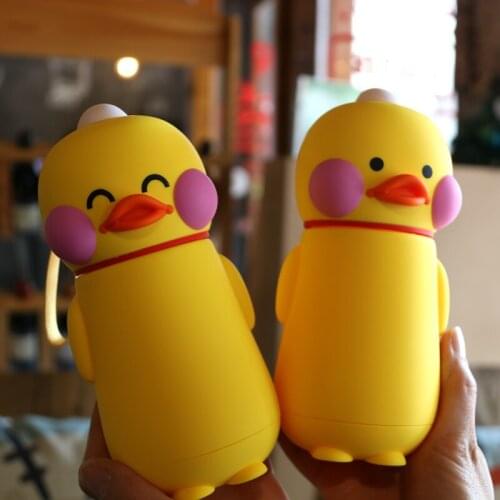 Mini Cartoon Korean Cup Cute Girl Yellow Glass Transparent Cup Portable Creative Botella De Agua Child Water Cup 300ML MM60SB