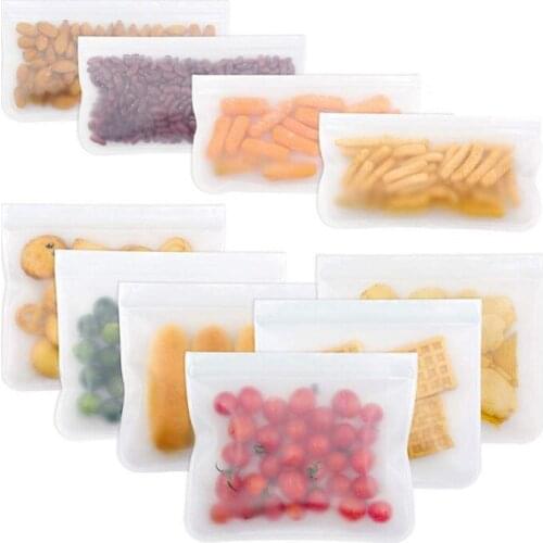 3 Pack Reusable Food Storage Bag BPA FREE Freezer Bags Leakproof Sandwich Bags Ziplock Lunch Bags for Marinate Meat Fruit Cereal