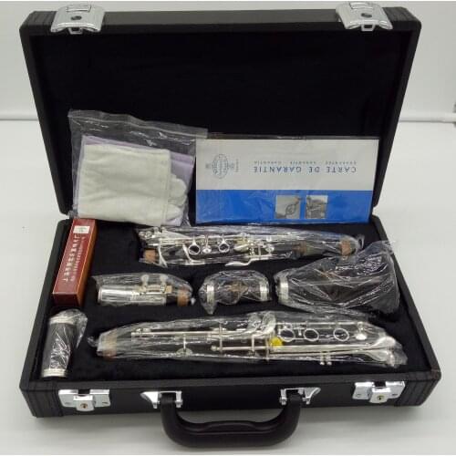 Music Fancier Club Bakelite A Clarinets DIVINE Professional Clarinet Silver Plated Keys 17 Keys With Case Mouthpiec