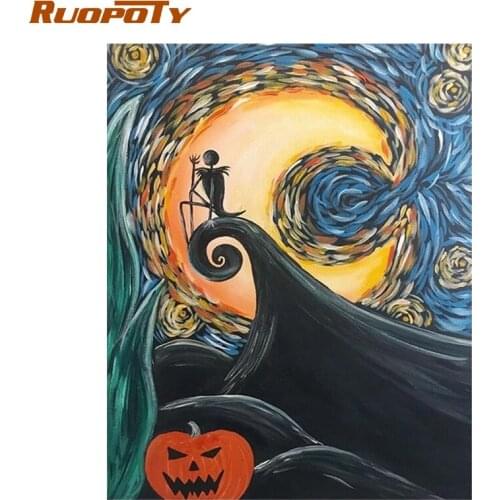 RUOPOTY Frame Diy Painting By Numbers Abstract Painting Acrylic Handpainted Canvas By Numbers Home Wall Art Picture Diy Gift