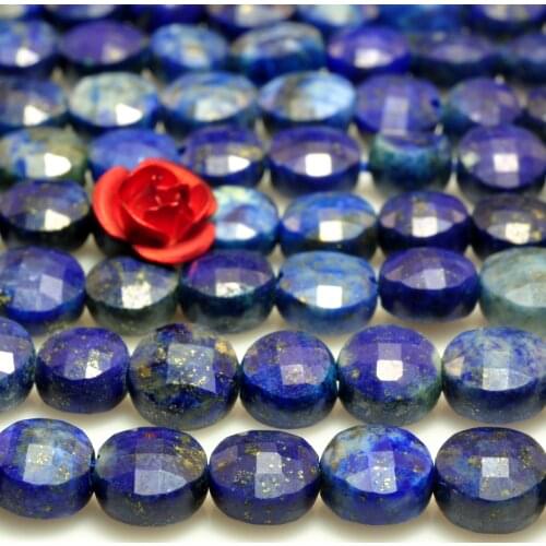 Natural Lapis Lazuli Faceted Coin Loose Beads Wholesale Gemstone Semi Precious Stones for Jewelry Making Bracelet Necklace Diy