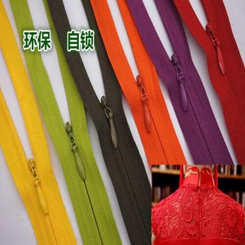 Invisible zipper 40cm 20pcs Nylon Coil Zip for skirt DIY toy sewing clothes accessories pink purple red green orange army green