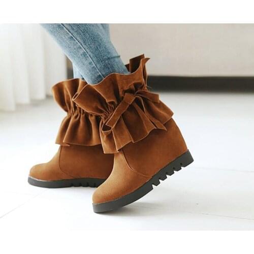 New Ladies fashion sexy slip on high-heeled elegant shose cancise pumps winter Soft and comfortable wedges women boots shoes
