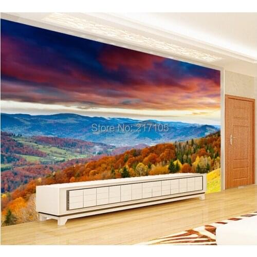 Custom Papel de parede wallpaper for the living room sofa backdrop wall paper vinyl wallpaper forest landscape