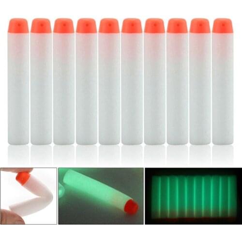 Foam 7.2cm/ 2.83in Fluorescent Glowing Soft Bullets Luminous Refill Bullets Darts With Soft Heads Tips For N-strike Elite Series