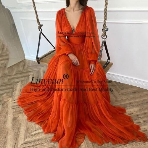 Yellow Princess Prom Dresses High Low Tiered Puff Tulle Long Evening Dress Deep V Neck Prom Party Dresses Custom Made