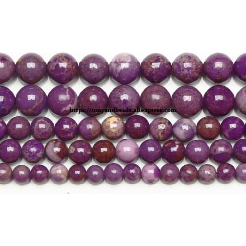 Genuine Semi-precious Natural Purple America Lepidolite Stone Round Loose Beads 6 8 10 MM For Jewelry Making