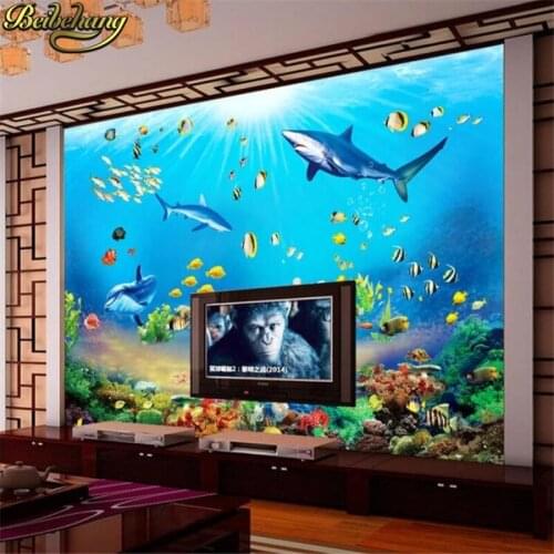 Beibehang Custom photo wallpaper for wall murals Underwater World stickers wallpapers for living room TV background wall paper