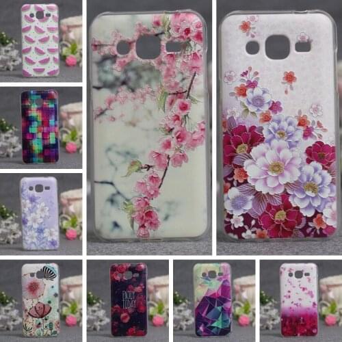 For samsung j2 2015 Silicone Soft Phone Protector Cover Case For Samsung Galaxy J2 J200 J200F Luxury 3D Relief Printing Cases