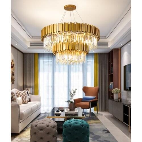 Modern luxury crystal LEDgolden color pendant lamp for living room bedroom hotel lobby restaurant hall studio