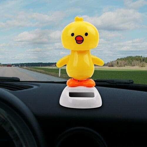 LEEPEE Solar Powered Car Ornaments Dancing Chick Auto Accessories Gift For Child And Friend Dashboard Decoration Car-styling