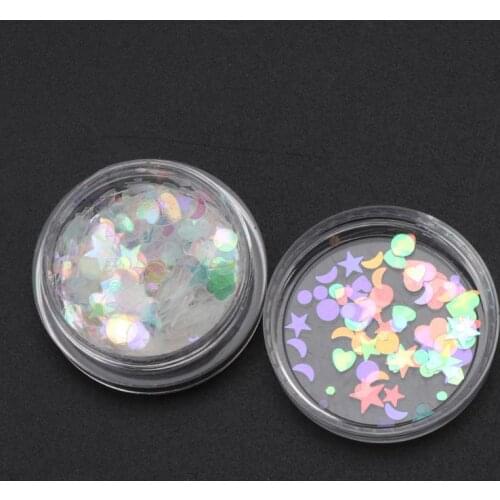 Heart Star Shape Bright Flake Sequins DIY Resin Fillings Jewelry Making E56C