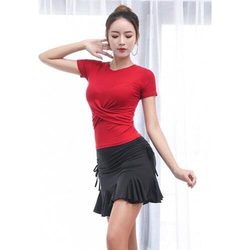 High Quality Latin Standard Practice Wear Adult & Women Stage Show Costumes Suit Top with Skirt Chacha Samba Dancing Dress B0035