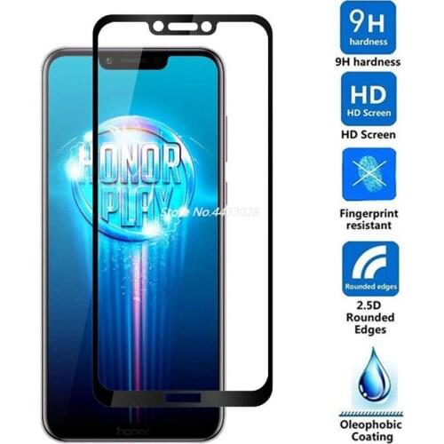 5D Full Cover Tempered Glass For Huawei Honor Play Anti Scratch Protective Film For Huawei Honor Play All Glue Screen Protector