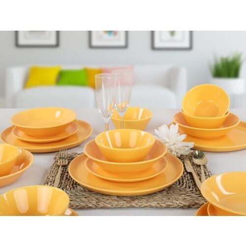 Melon Yellow Hittite Plates And Bowls Dinner Set 6 Person 24-Piece Dessert Plate Bowl Tableware