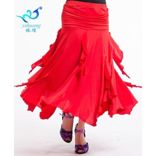 Lady Ballroom Dancing Costumes Girls Square Dance Skirt Female Ballroom Dance Suit National Standard Dance Wear 4 Colors D-0053