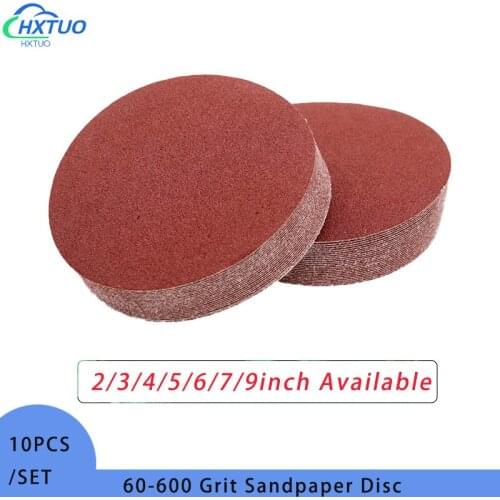 10pcs 2/3/4/5inch Round Sandpaper Sander Polishing Pad Disk Sand Sheets Grit 60-600 Sanding Disc Polish Abrasive Sander Machine