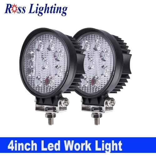 2pcs Round LED Work Light 27W 4 inch Work Lamp 48W For 4x4 SUV ATV Tractor Boat Trucks Excavator 12V 24V