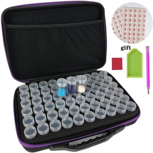60 Bottles Diamond Painting Accessories Container Storage Bag Box Carry Case Diamond Embroidery Tools Handbag