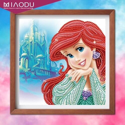 Disney DIY 5D Diamond Painting The Little Mermaid Ariel Princess Rhinestone Embroidery Cross Stitch Mosaic Home Decoration