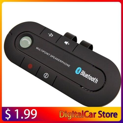 Bluetooth-compatible Handsfree Car Kit Wireless Speaker Phone MP3 Music Player Sun Visor Clip Speakerphone with Car Charger