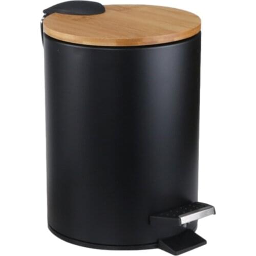 5/3L Bamboo Flip Step Trash Can Nordic Style Flap TypeTrash Can Flip Innovative Diamond Shape Trash Can For Kitchen Home Office
