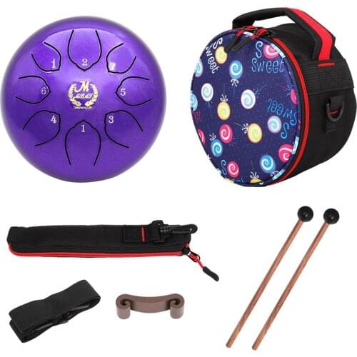 6 Inch 8 Notes Drum Kit Tune C Steel Tongue Drum Empty Spirit Drum Percussion Hand Pan Drum With Mallets Percussion Instrument