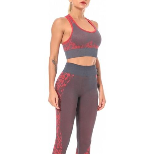 Seamless Push up Fitness Women Sport Sets High Stretchy Workout Sport Set Padded Sports Bra + High Waist Legging Gym 2piece Suit