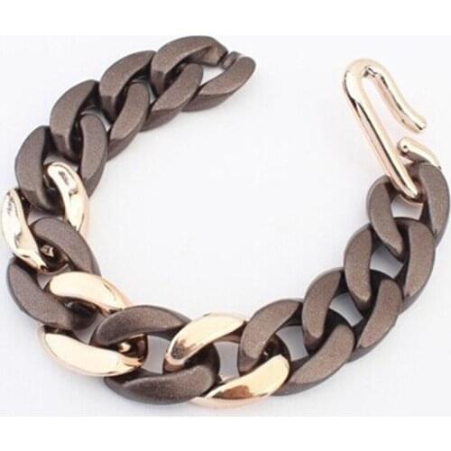 Cute Fashion New Gold Pave Link Chain Bracelet For Women Vintage CCB Chain Bracelet Female Jewelry Party Gift