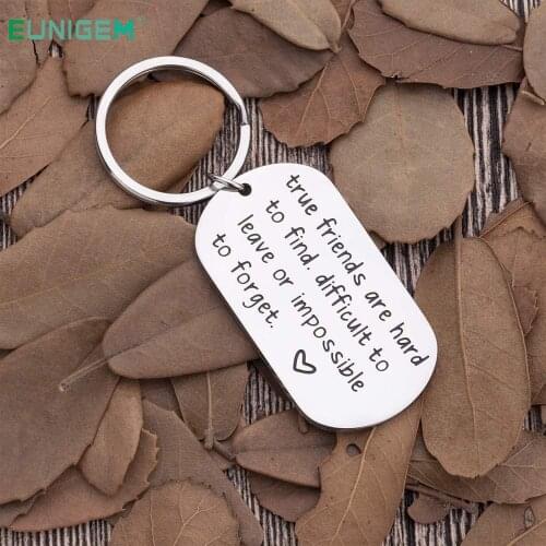 Friendship Keychain Key Ring Gifts for Best Friends Women Men Birthday Sisters Brothers Key Chain True Friends Are Hard To Find