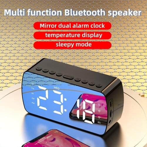 Clock Bluetooth Speaker Small Home Alarm Clock Outdoor Portable Card-in Audio Radio Subwoofer Stereo Speakers
