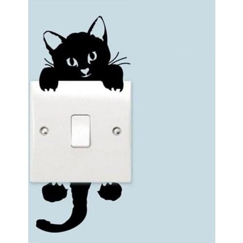 Hot Sale Cute New Cat Wall Stickers Light Switch Decor Decals Art Mural Baby Nursery Room Sticker PVC Wallpaper for Living Room