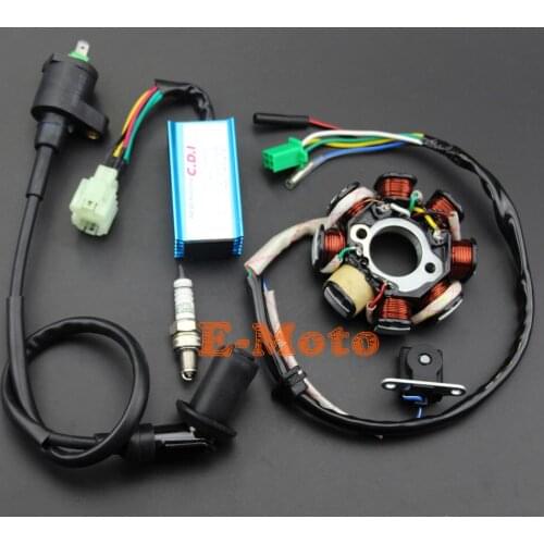 GY6 150CC Go Kart Moped ATV Spark Plug Magneto Racing CDI Box Ignition Coil (8 Pole) Stator