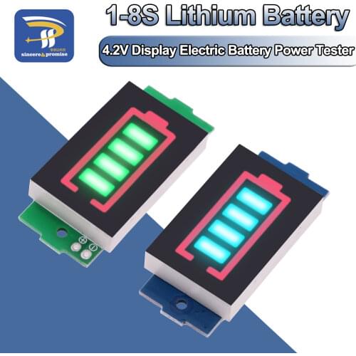 1-8S 1S/2S/3S/4S Single 3.7V Lithium Battery Capacity Indicator Module 4.2V Display Electric Vehicle Battery Power Tester Li-ion