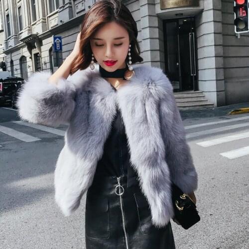 Korean Pink Jacket Winter Coat Real Fox Fur Coats Women Clothes Autumn Jackets Chaqueta Mujer MY991