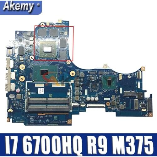 Akemy AIPY6 LA-C951P Motherboard For Lenovo Y700-14ISK Notebook Motherboard CPU I7 6700HQ GPU R9 M375 DDR4 100% Test Work