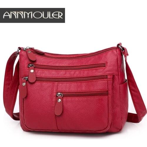 Fashion Women Handbag Purse 6 Styles Shoulder Bag Pu Leather Soft Crossbody Bag Pockets Small Bag Washed Leather Messenger Bags