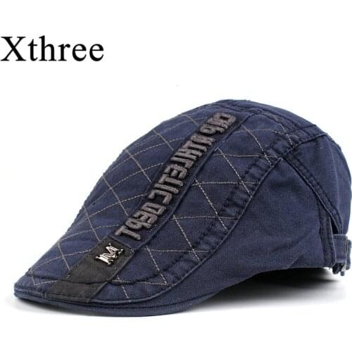 Xthree Fashion Mens newsboy Cap Cotton Berets casquette Hats for Men Visors Sun hat Gorras Planas Caps Adjustable